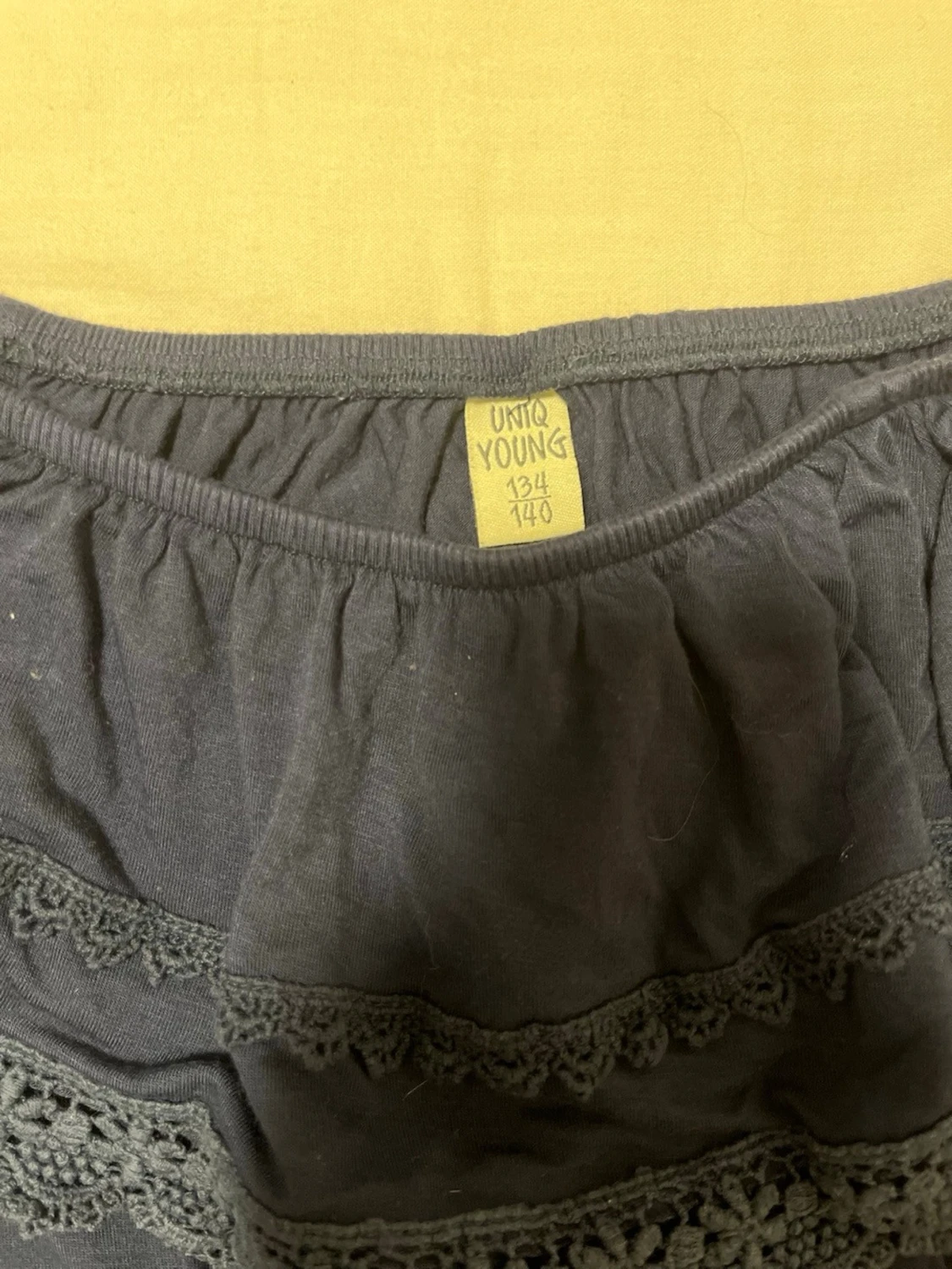 Mörkblå offshoulder topp med spets - 2