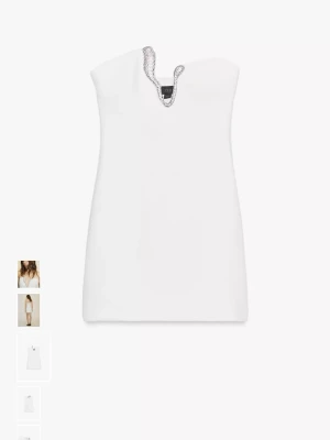 Snygg klänning kort - jättesnygg kort klänning från zara med en unik silverdetalj! Perfekt för fest eller middag🥹🥹💕