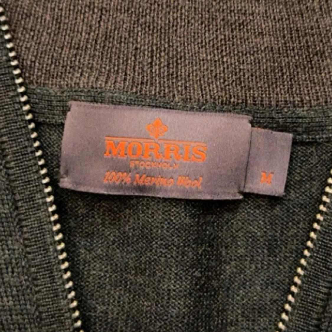 Mörkgrön merinoullskofta från Morris - 2