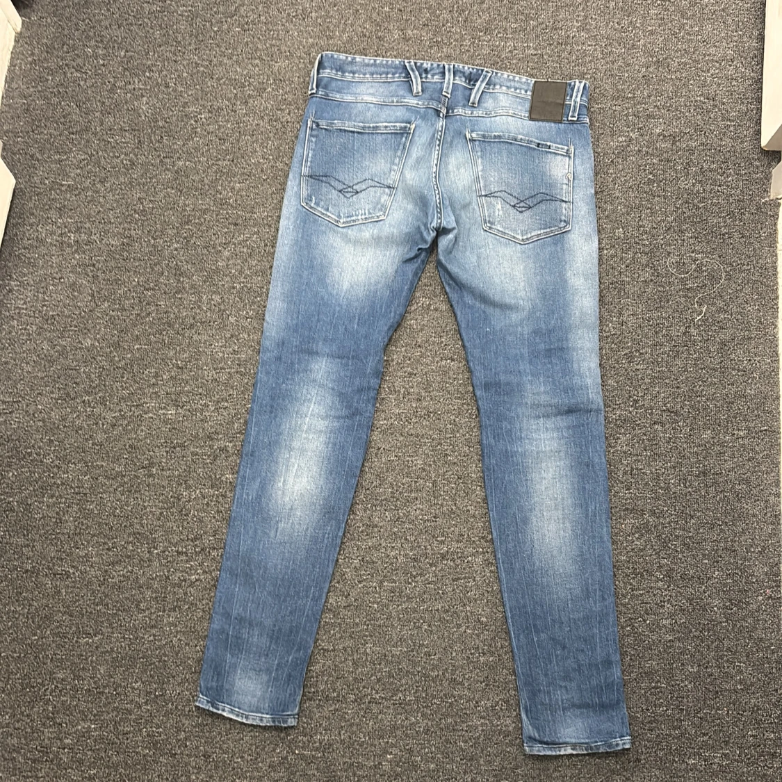 Blå slitna skinny jeans Replay - 1