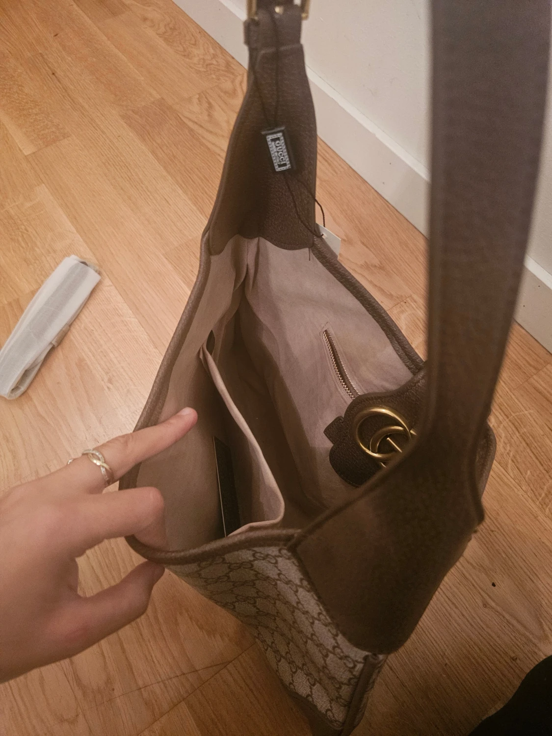 axelväska med GG-mönster - 1