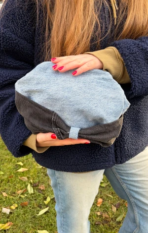 Clutch med rosett - Jeansclutch med rosett!