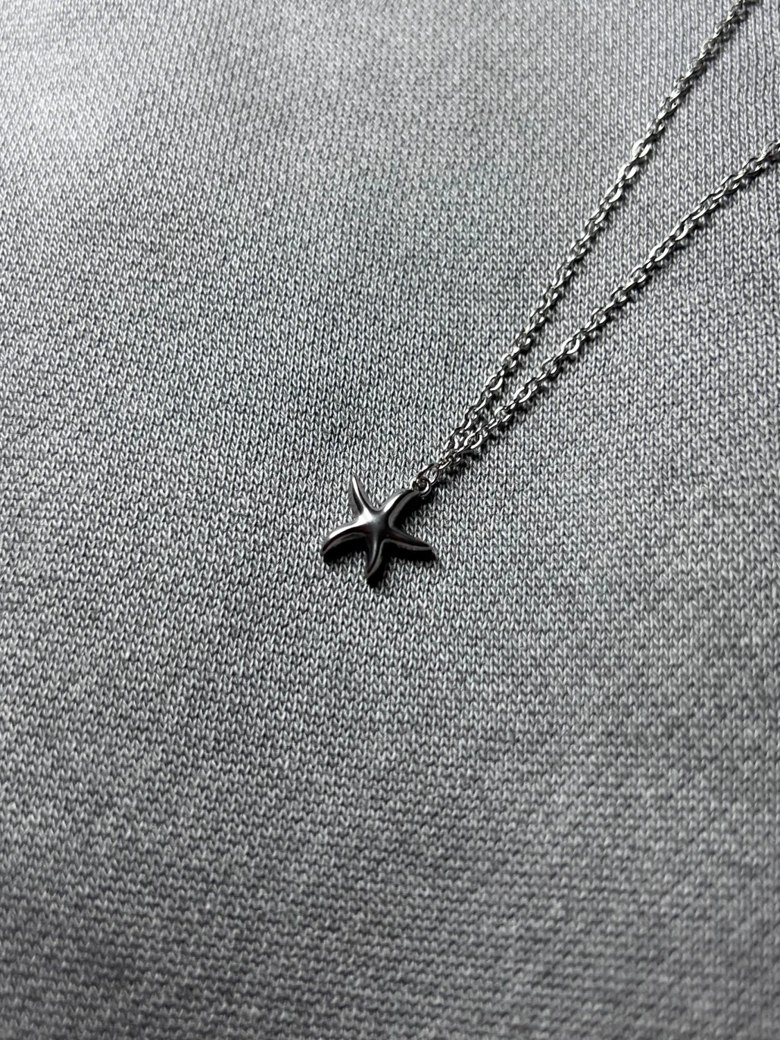 Minimalist Silver Star-fish Halsband