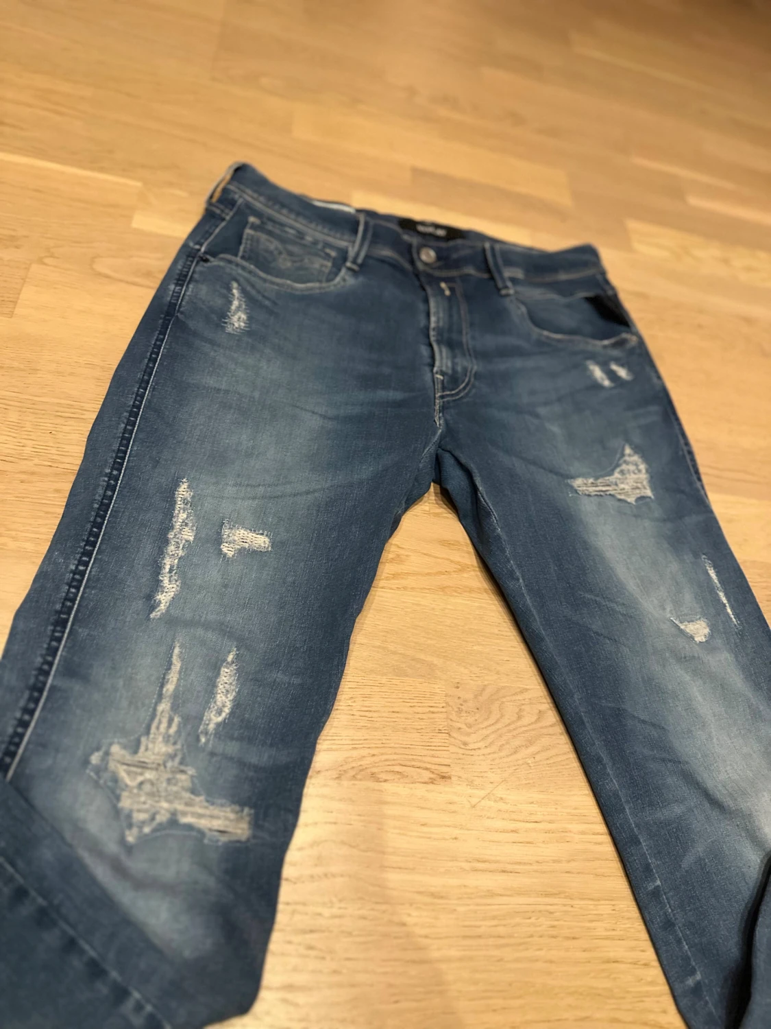 Replay Hyperflex blå jeans med slitningar - 1