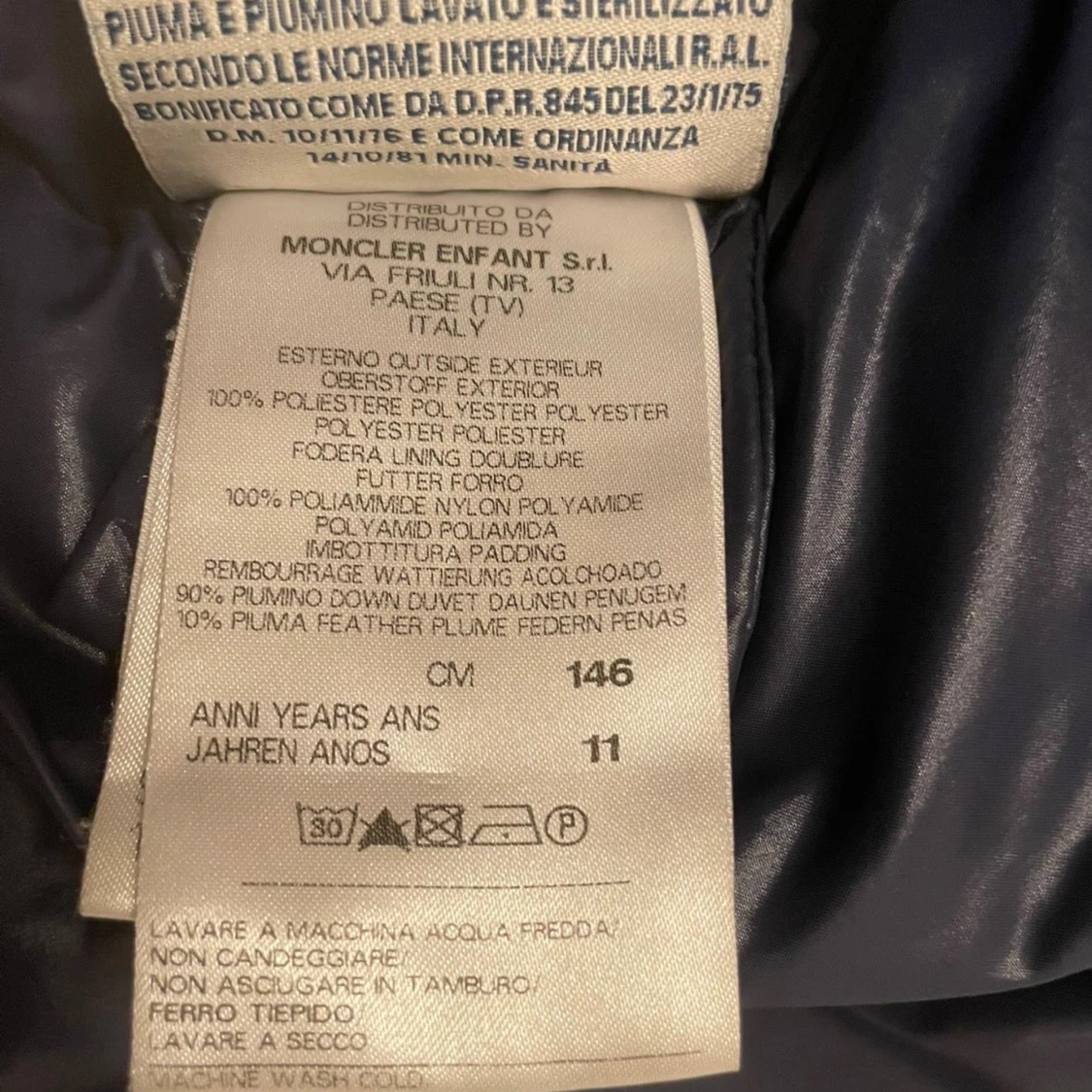 Mörkblå Moncler dunjacka med huva - 3