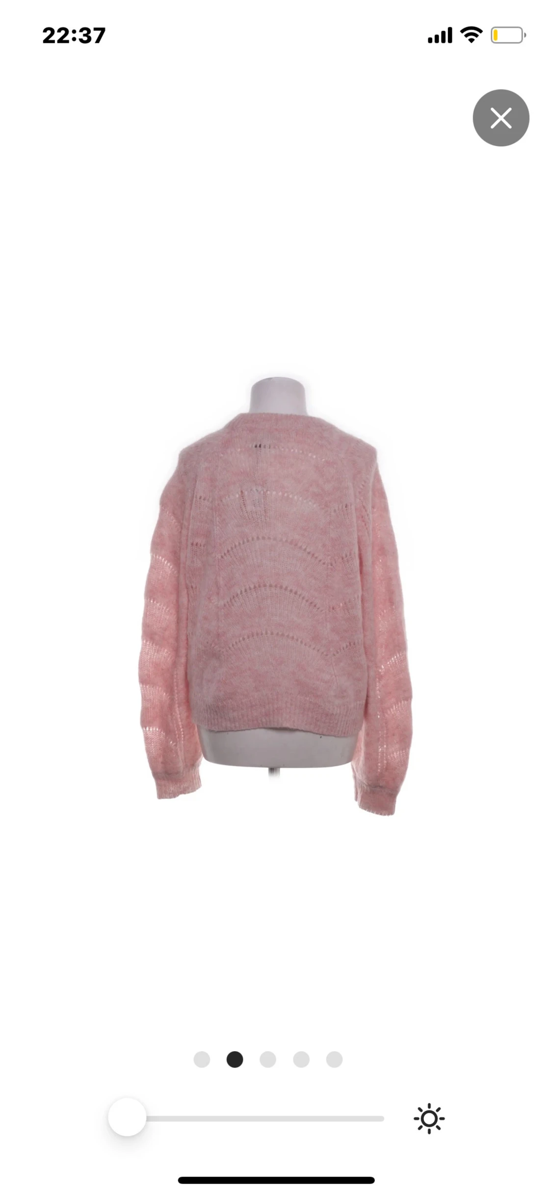 Ljusrosa stickad tröja med mönster - 5