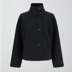 Svart kappa med hög krage - Gina kappa 