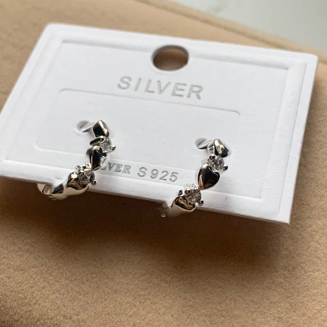 S925 silverörhängen med hjärtan - 4