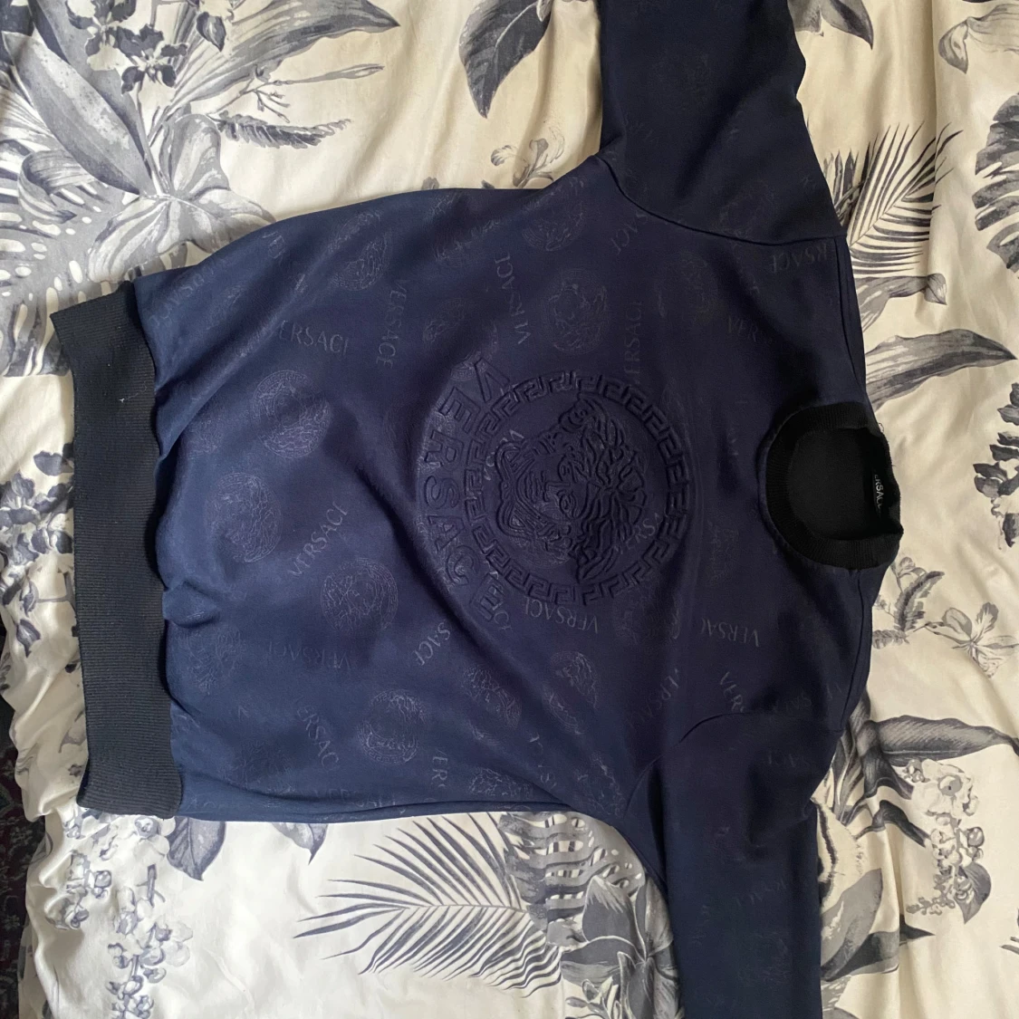 Mörkblå Versace sweatshirt med logga - 3