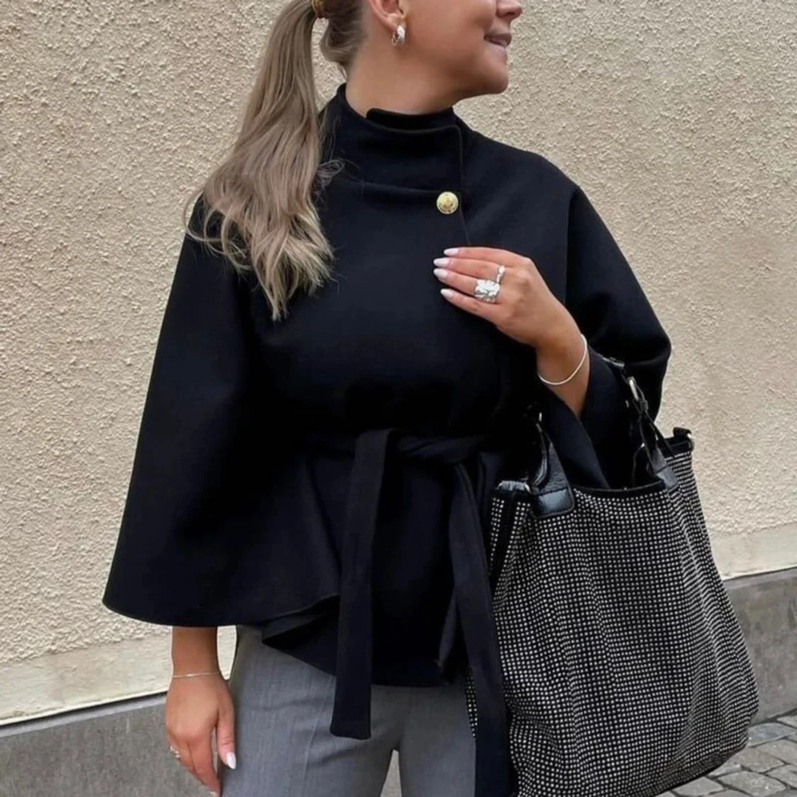 Svart capejacka från Missay med bälte