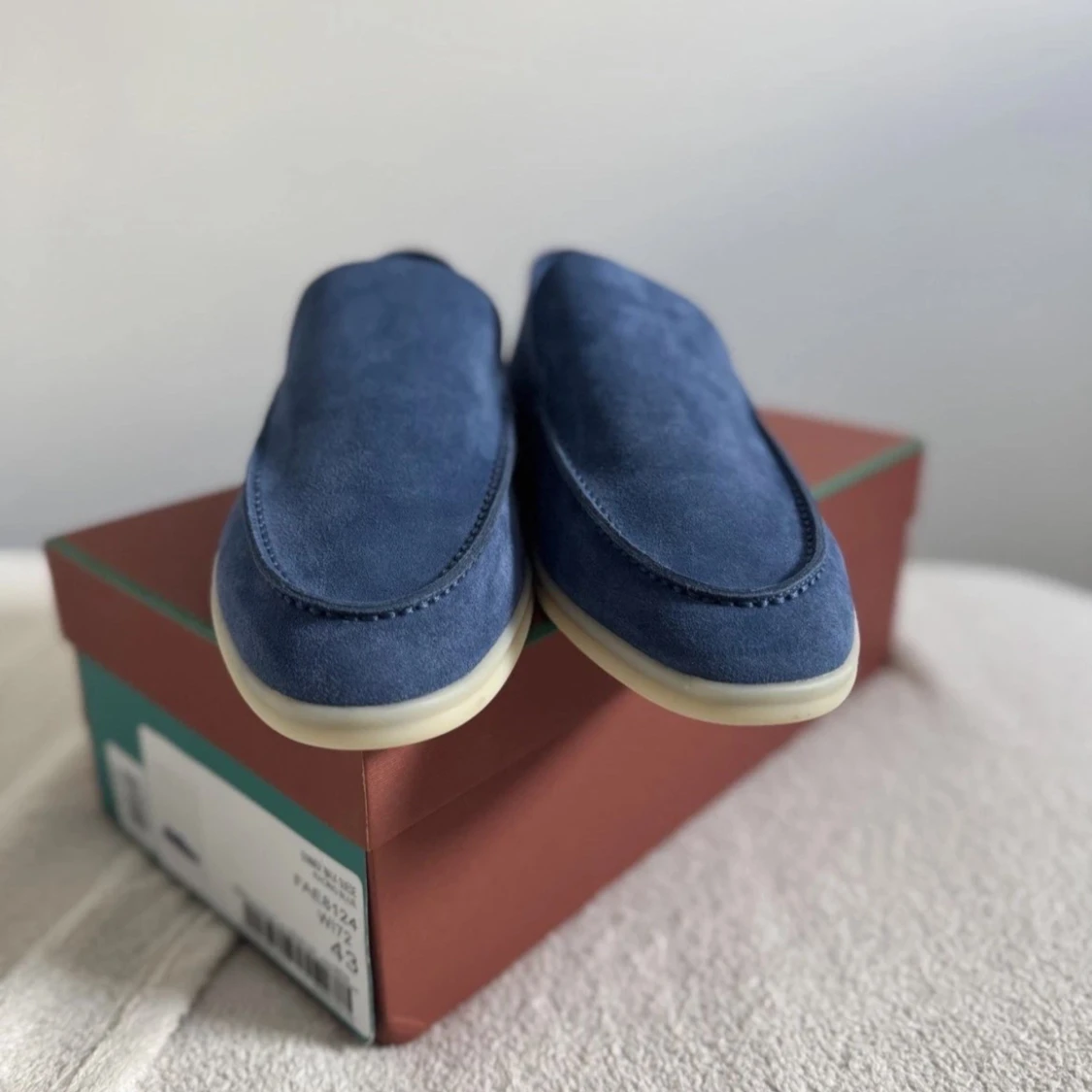 Blå mockaloafers från Loro Piana - 3