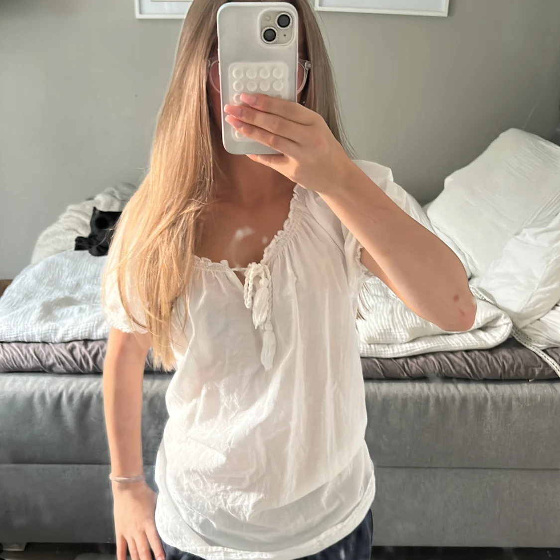 Jätte fin blus från ellos i storlek S men passar till l och m med 