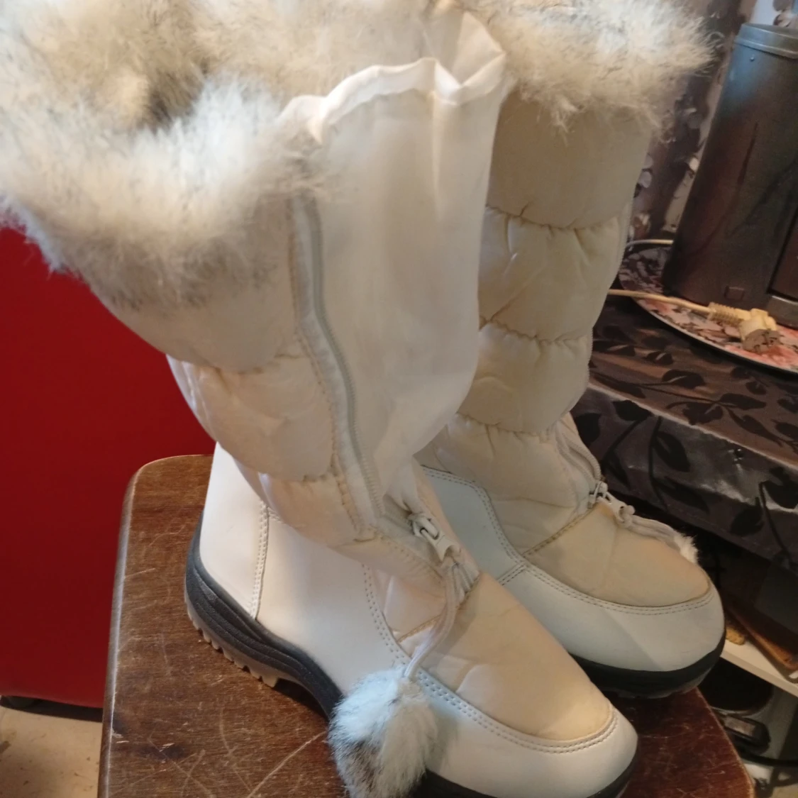 Vit pufferjacka med dragkedja - 3