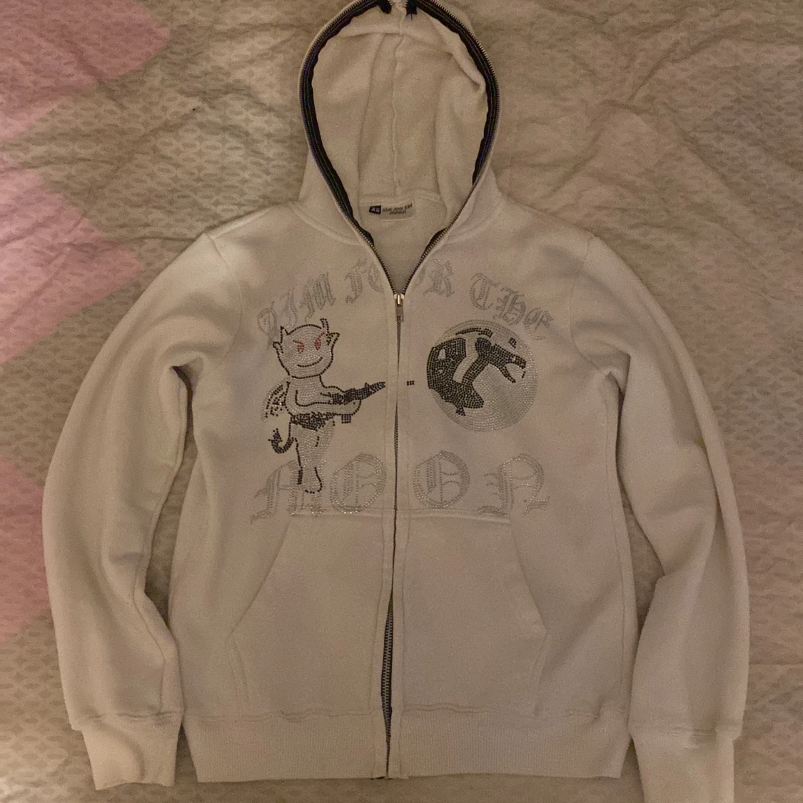 Vit hoodie Aim For The Moon XS