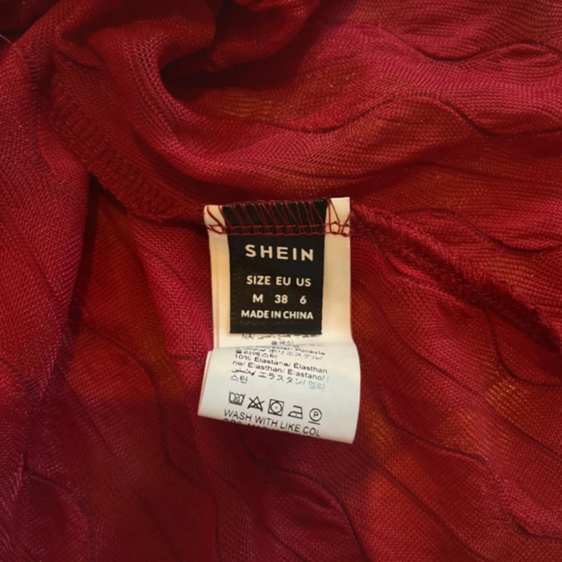 Vinröd omlottopp med knyt från SHEIN - 1