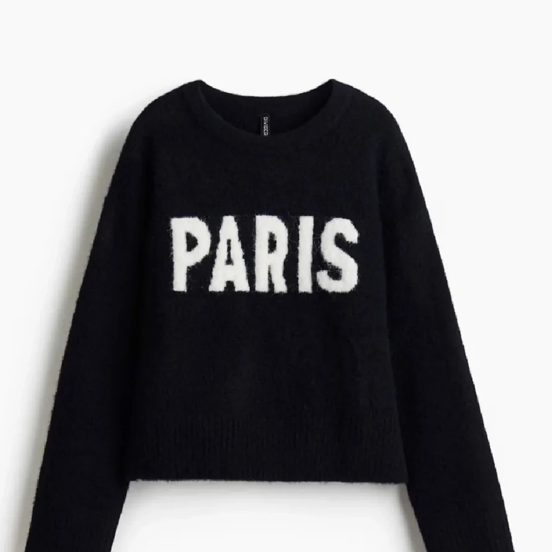 Stickad tröja med tryck  - 1