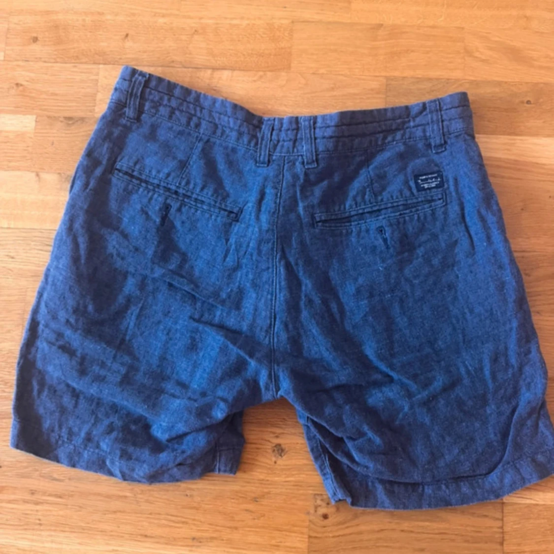 Blåa linneshorts från Bondelid - 1