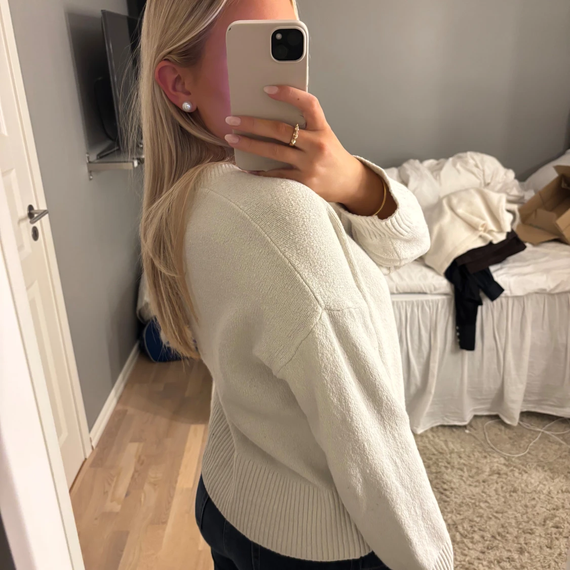 Vit stickad tröja från &other stories  - 3