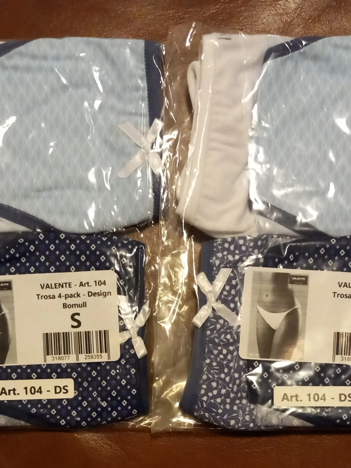 8 st. Valente Design Bomull Trosor - 2x4-pack - Storlek S - 1