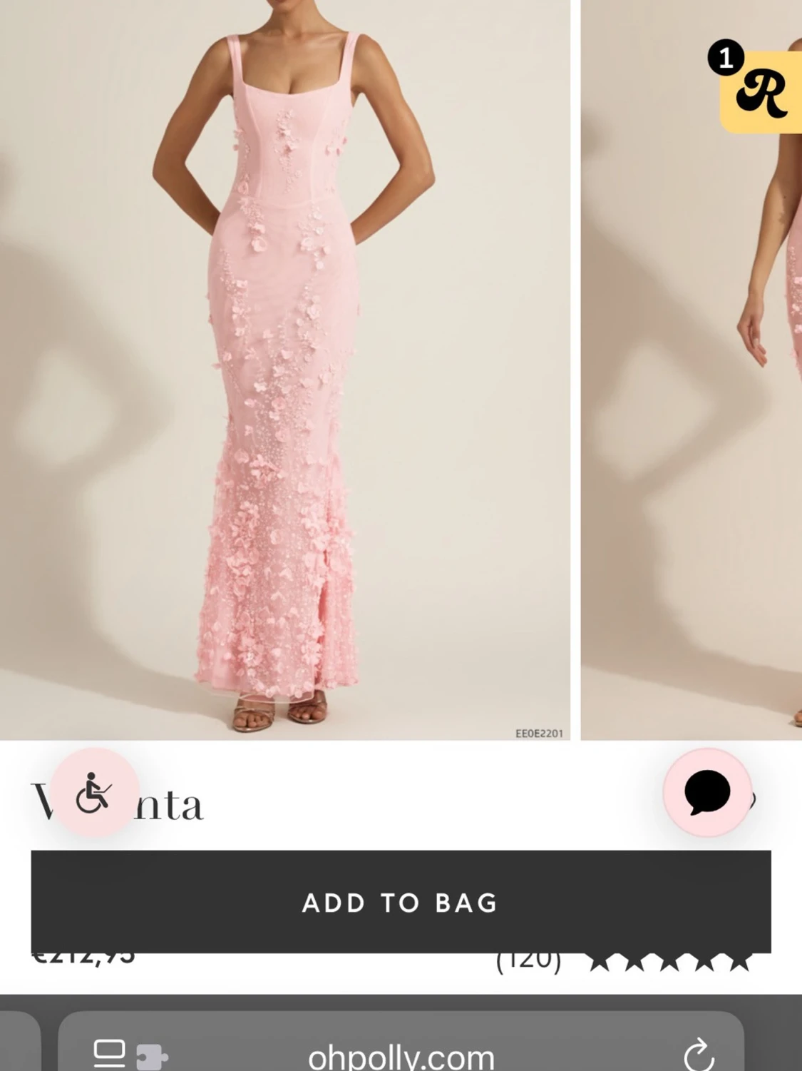 Lång rosa klänning från Oh Polly