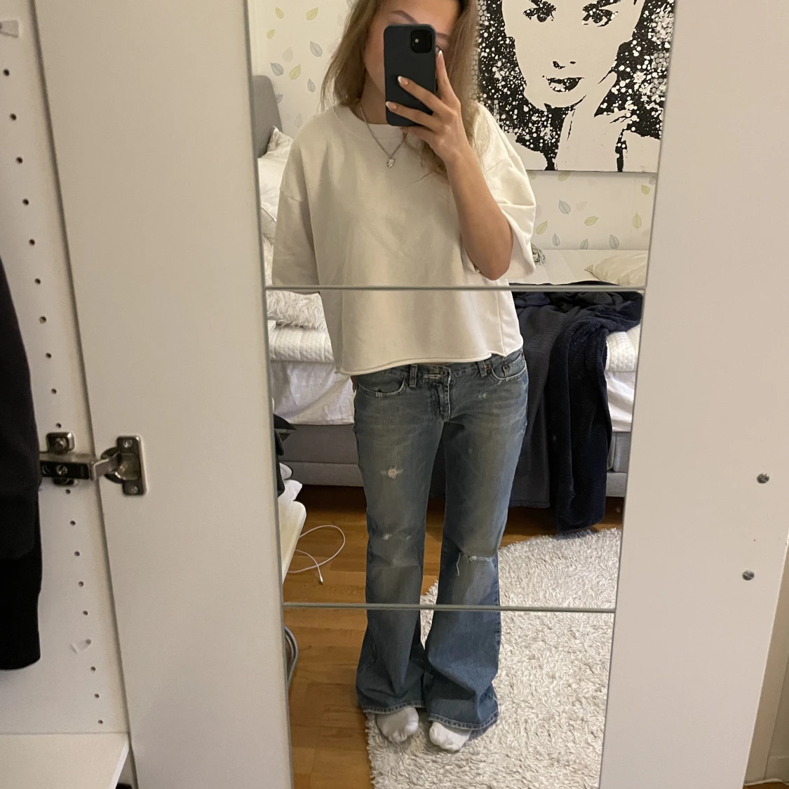 Jeans lowwaist bootcut lågmidjade utsvängda flare low rise - 90