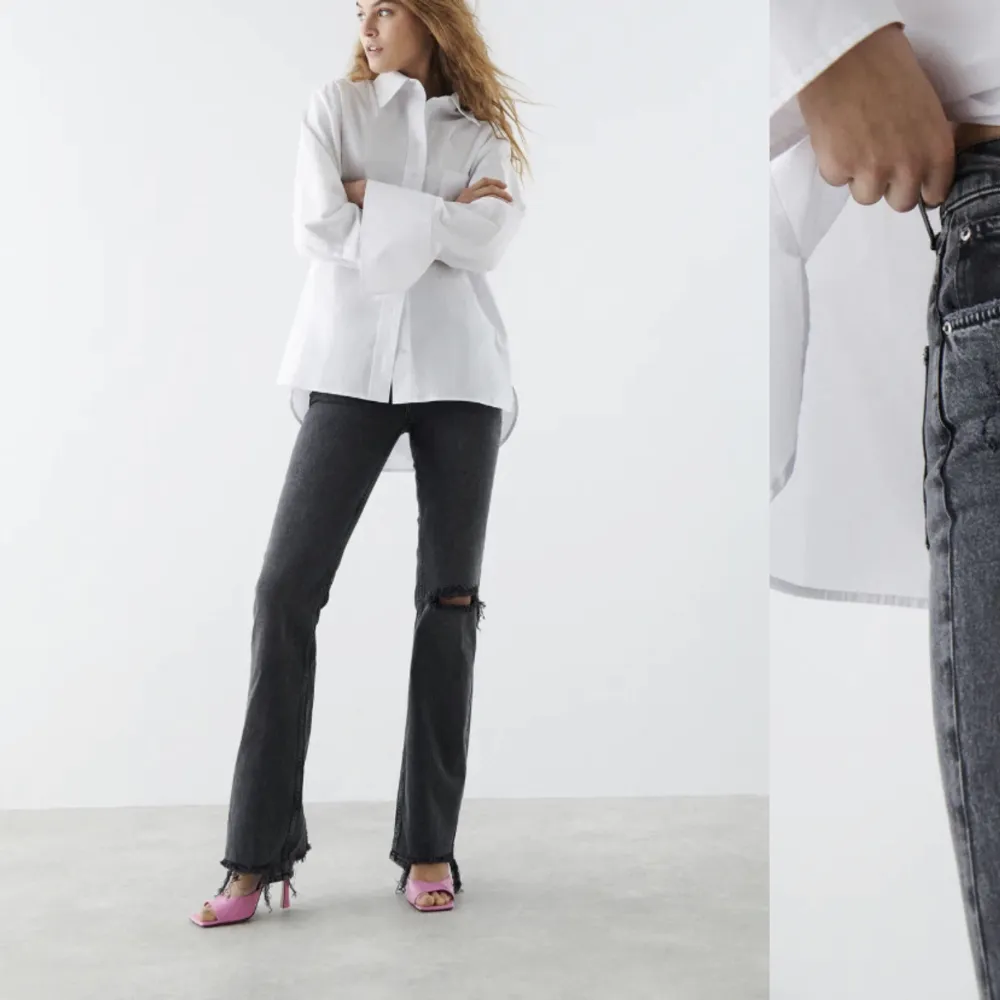 Gråa Bootcut jeans från Gina ❤️. Jeans & Byxor.