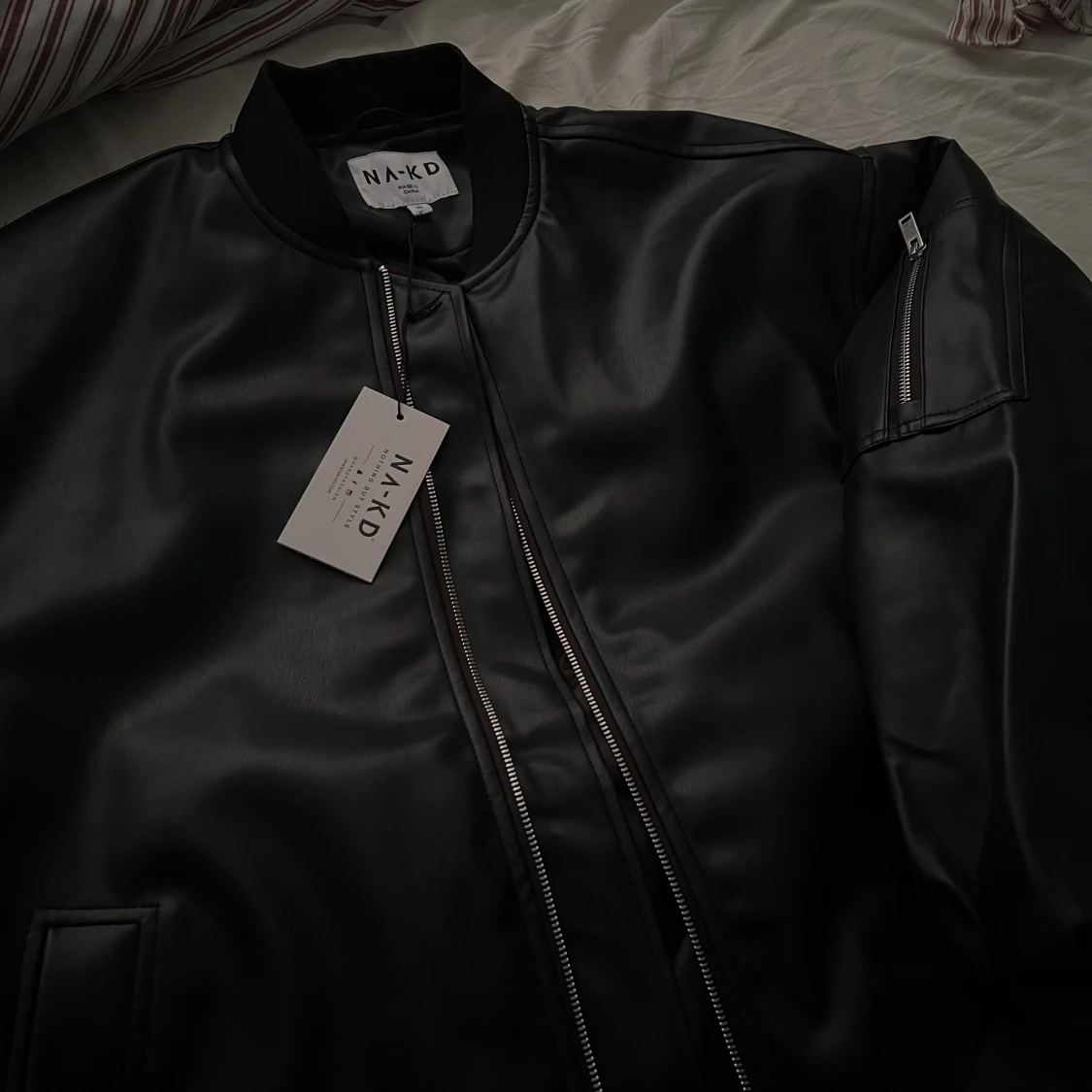 Oversized leather pu-jacket  - 91