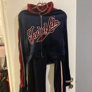 Jaded London velour set - Ett jättefint set i velour från Jaded Londons hemsida! Överdelen är i mycket gott skick, men som syns på de två sista bilderna har byxorna en del defekter - därav det låga priset. Skriv om du bara är intresserad av en av delarna så löser vi det!