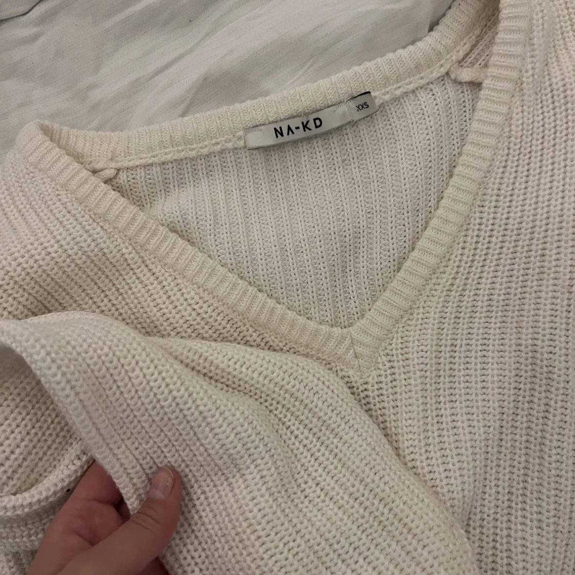 Vit stickad mjuk - 91