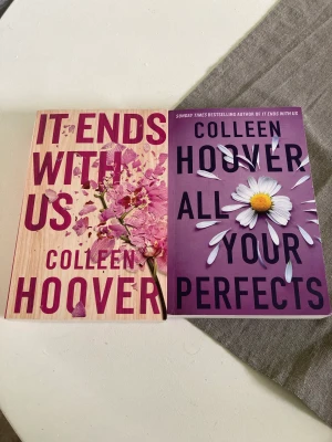 Colleen Hoover böcker  - 2 st böcker av författaren Colleen Hoover. Böckerna är på engelska.  -It ends with us  - All your perfects   40 kr för båda böckerna.