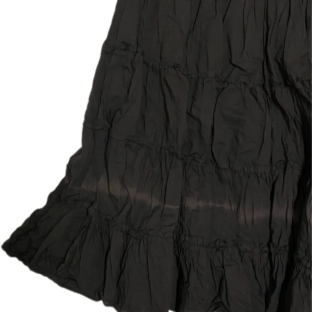 Mörkbrun tie dye maxi kjol i 100% bomull, bra material, Mörkbrun, nästan svart. Storlek 38. Märke: IMAGE . Kjolar.