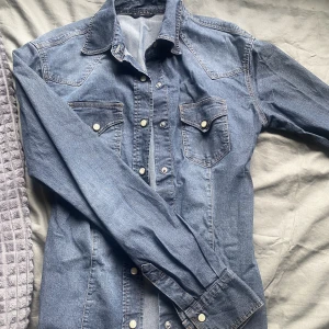 Figursydd skjorta  - Figursydd skjorta i grå ton. Aldrig använd