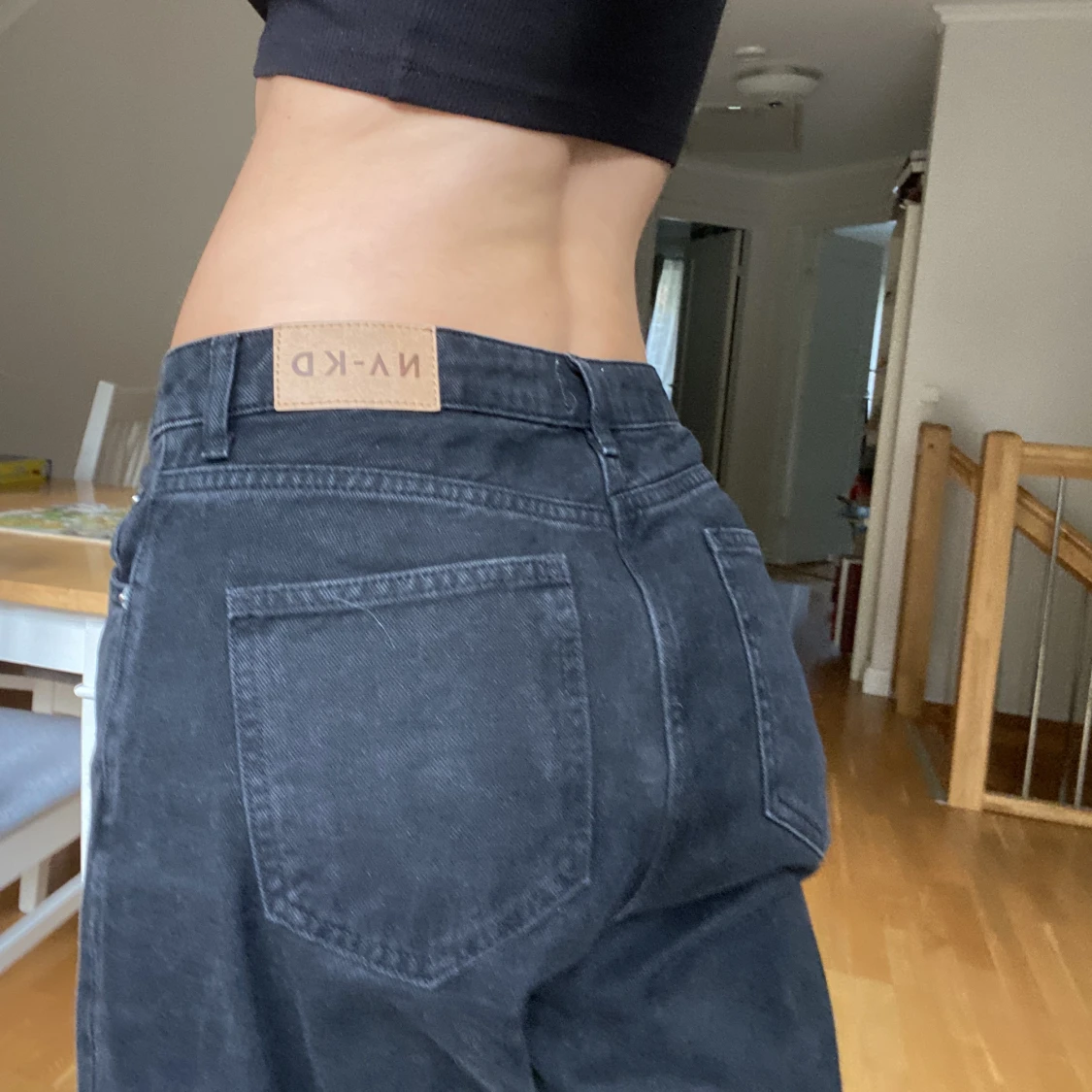 baggy svarta jeans - 90