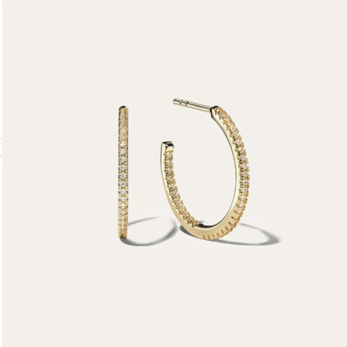 Ani Jewels Stone Hoops Gold 