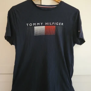 Marinblå Tommy Hilfiger t-shit stl. S - En marinblå t-shkrt från tommy hilfiger i storlek S. Bra skick