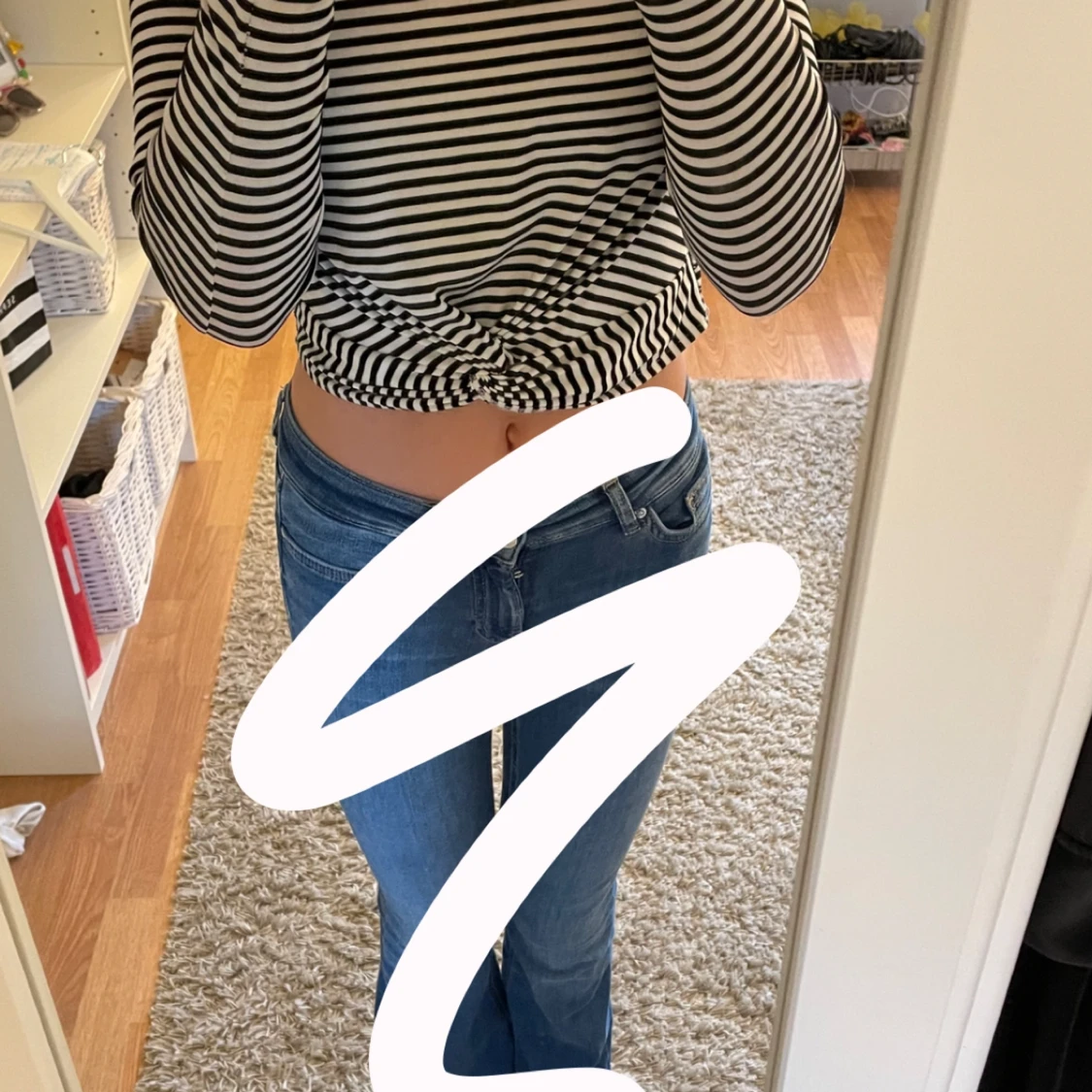 Långärmad randig tröja - 90