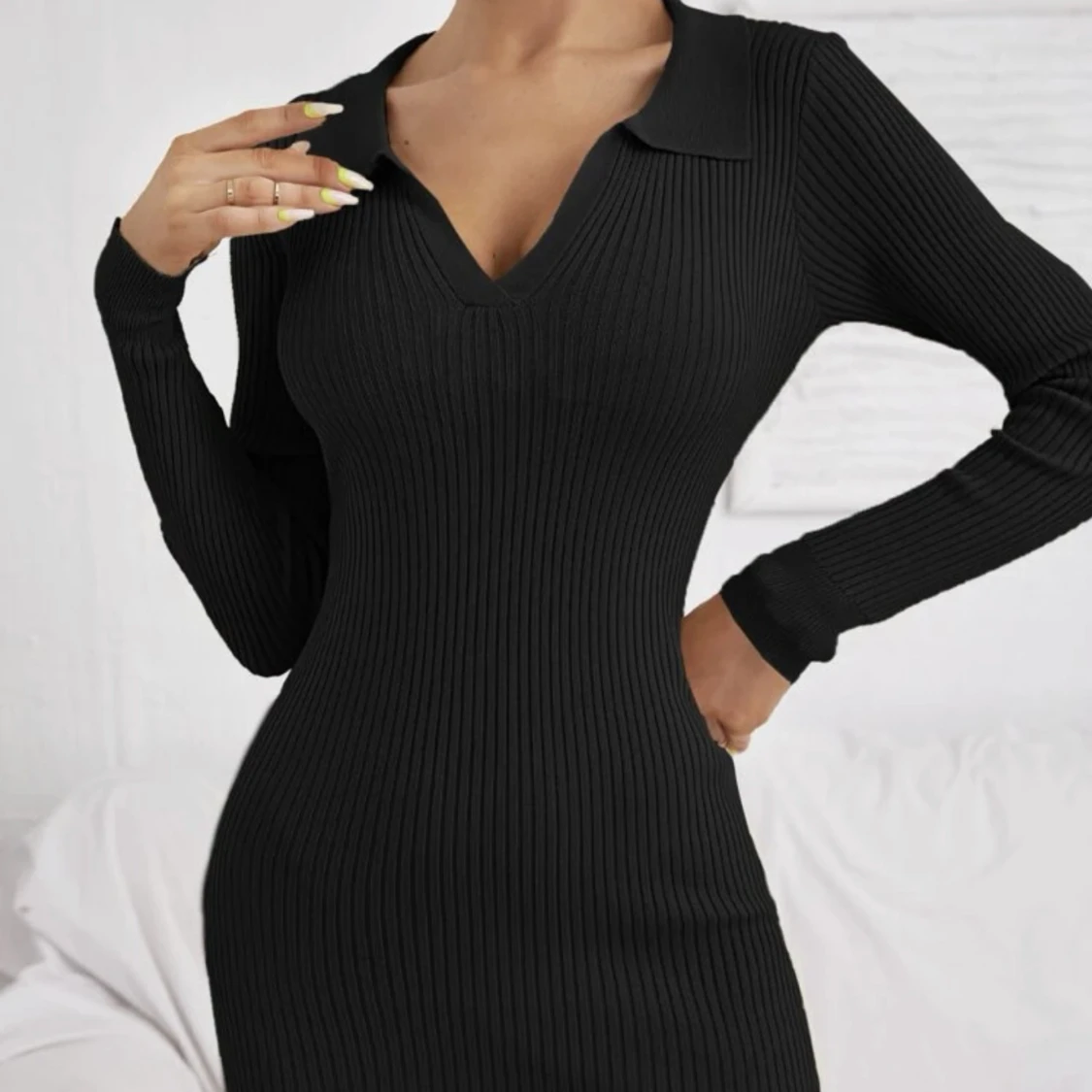 Black knit dress