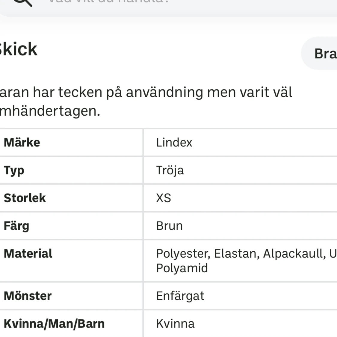 stickad tröja xs - 91