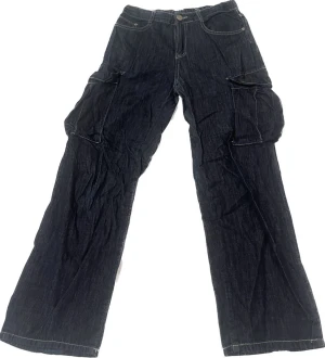 Mörkblå Cargobyxor - Cargobyxor i bomull från Collavo