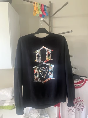 Sweatshirt med tryck - Tja säljer denna sweatshirt som jag köpte i USA. Säljer den för använder den aldrig men det är i väldigt bra skick. Den är i storlek XL men sitter som en stor M