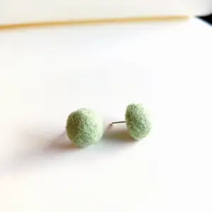 Handmade earrings, made from felt material, colour of mint 