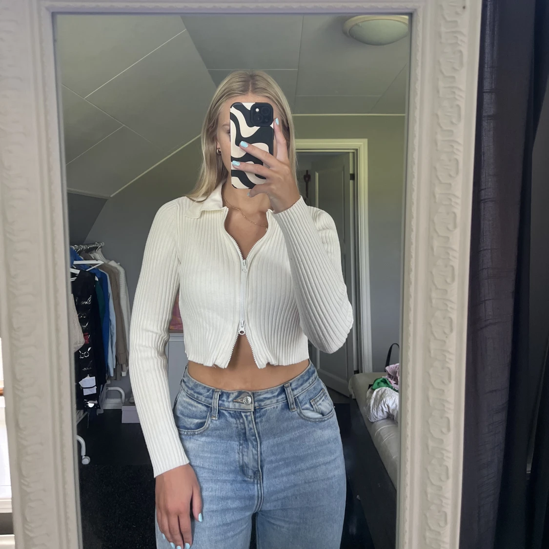 Vit cropped topp - 90