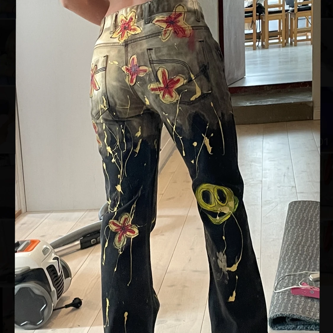 Handmålade jeans - 90