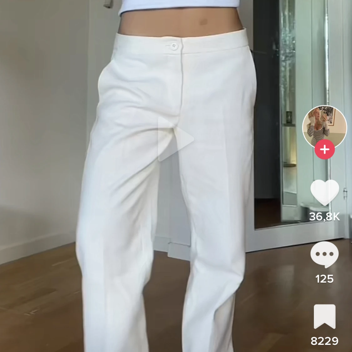 Lågmidjade Linnebyxor zara