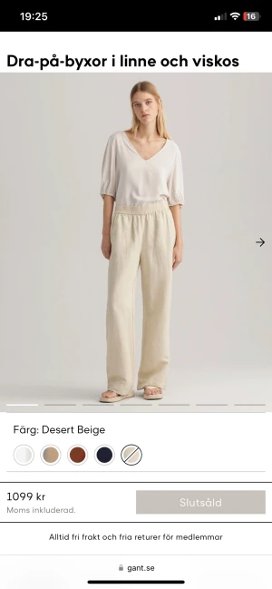 Linnebyxor - Perfekta linnebyxor från gant. Använda ett fåtal gånger. Säljes pga för små!