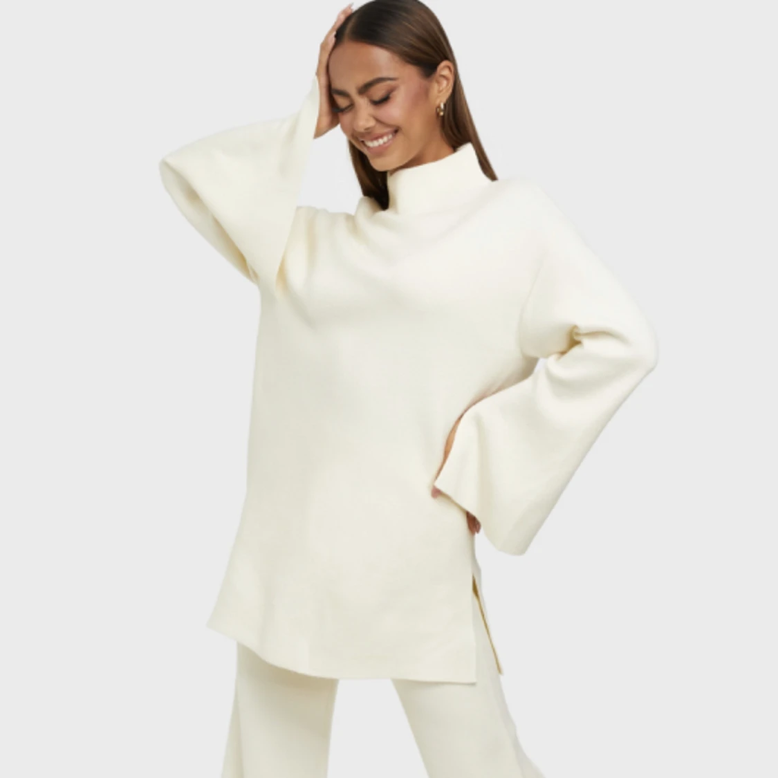 Vit stickad tröja - 91