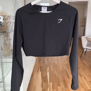 Croppad långärmad Gymshark - Croppad långärmad från Gymshark, oanvänd. Säljer då jag tycker den är för stor och den har inte kommit till användning. 