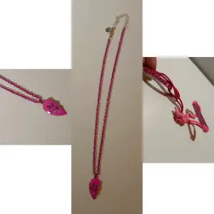 Vänskaps halsband och armband! Färg rosa! 