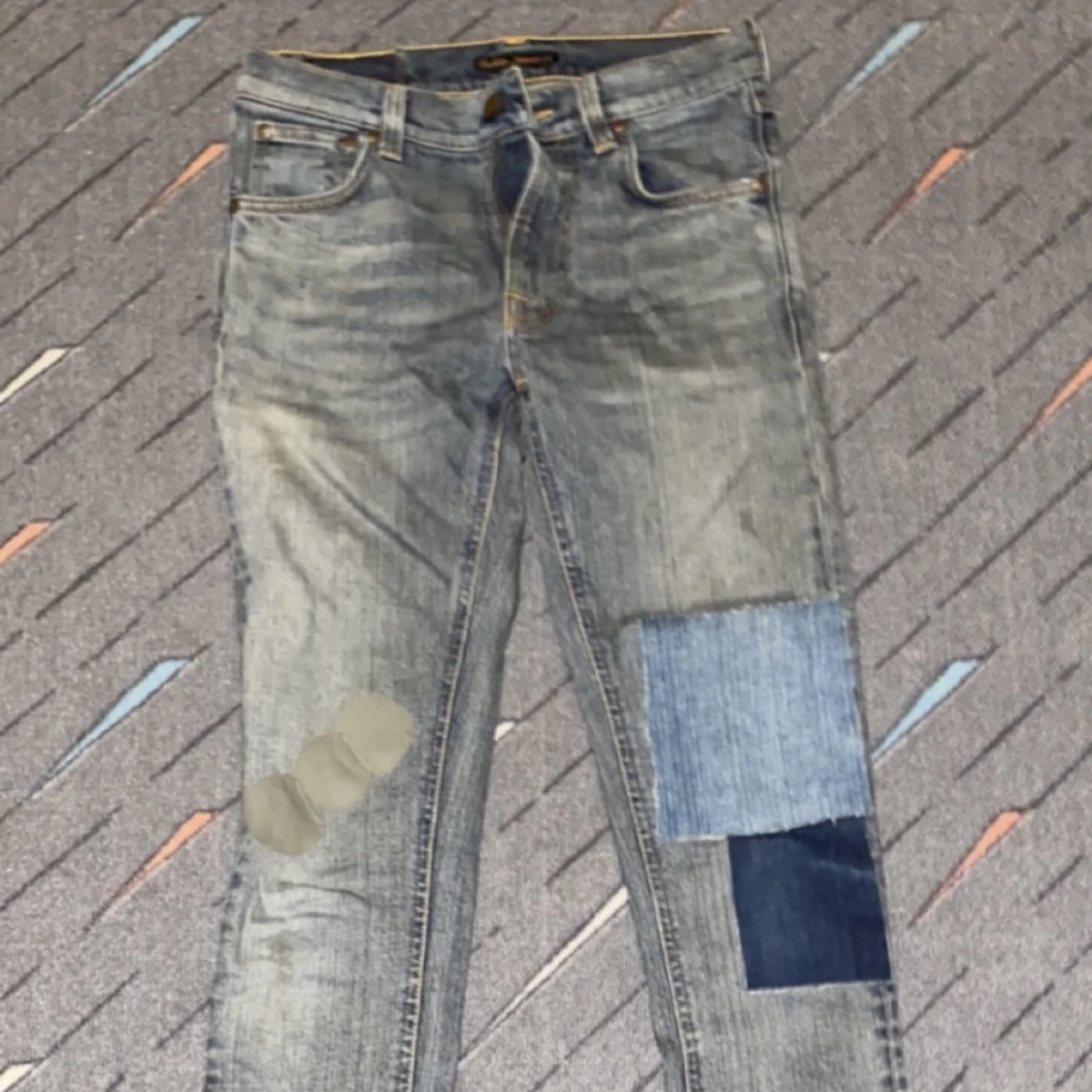 Cool skinny jeans med patchwork - 90