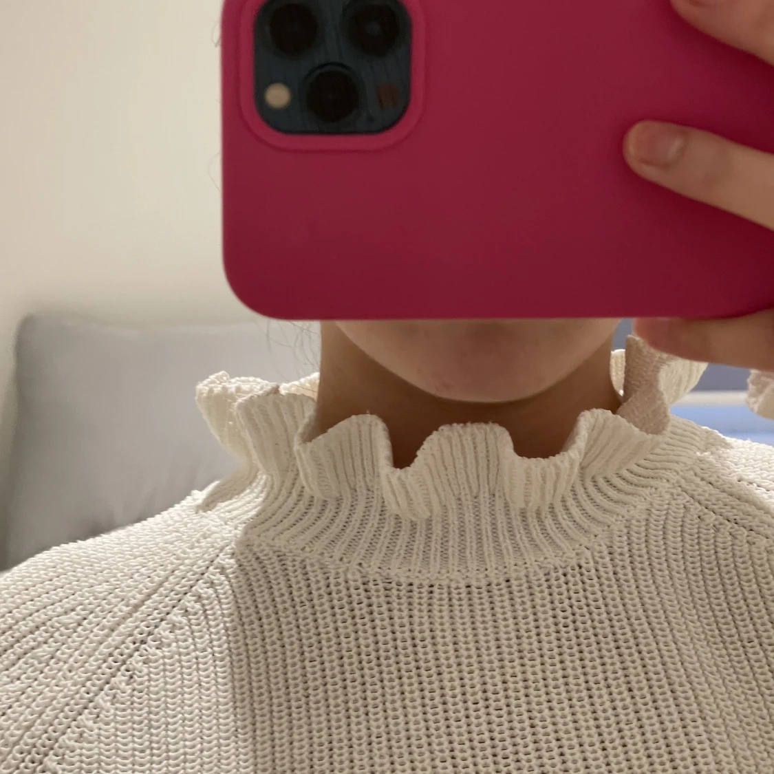 Vit stickad tröja  - 91
